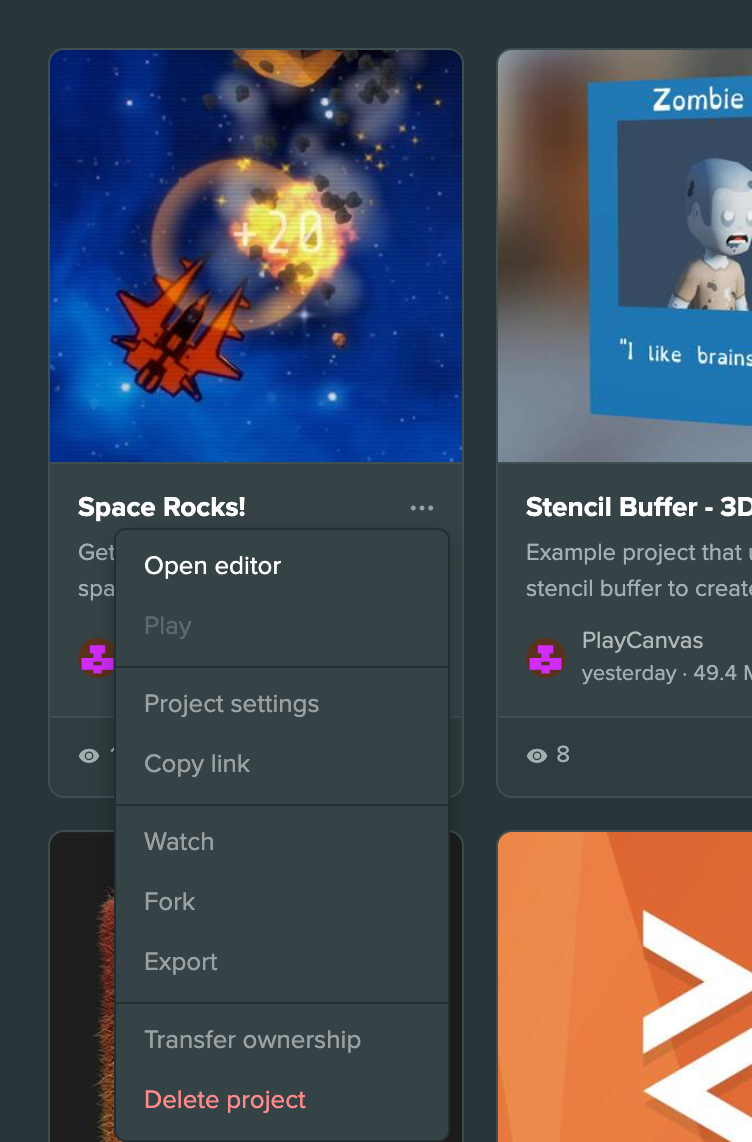 Project Menu